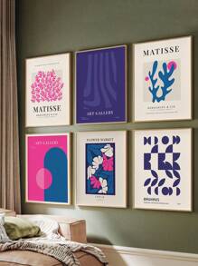 1pc MODERN GALLERY WALL Wall Art Prints, Matisse Blue And Pink Printable Wall Art Poster Gift For Her, Maximalist Decor, Unframed