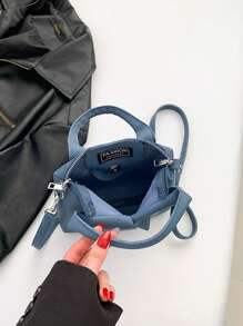 1 pieza, (19,6 cm * 17 cm * 6,1 cm) Bolso de mano de mujer de moda, bolso de hombro, bandolera, bolso de mano, bolso tipo tote, bolso mini de forma asimétrica, material de PU resistente a arañazos y al desgaste, adecuado para compras, citas, fiestas, viajes, correa de hombro ajustable, elegante bolso de mujer casual