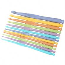 12pcs Colorful Crochet Hooks Knitting Tool Needles Metal Assorted Sizes 3.5mm, 4mm, 4.5mm, 5mm, 5.5mm, 6mm, 6.5mm, 8mm, 10mm, Random Colors