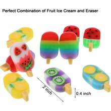 DOMG 16 Pcs Cute Fruit Shaped Erasers Kids - Fun Food Erasers Classroom Rewards & Party Favors