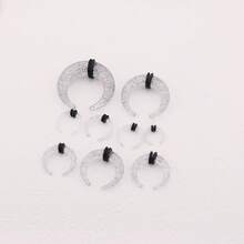 9 件朋克亚克力彩色闪光喇叭形 U 型插头锥形耳撑穿孔工具套件，男女通用身体首饰，适合时尚节日派对 - 彩色 - 查看 10