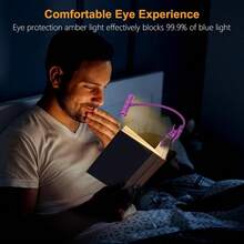 Local Delivery--19 LED Rechargeable Book Light For Reading In Bed With Memory Function- Eye Caring 3 Color Temperatures,Dimming Brightness,80 Hrs Runtime Lightweight Clip On Light For Book Lovers - Dark Purple - 查看 4