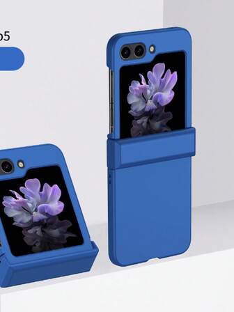 1 st. vikbart PC-skal i enfärgat, skyddar telefonen från fall, kompatibelt med: Samsung Galaxy Zflip 3/Zflip 4/Zflip 5/Zflip 6/Zflip 7, OPPO Find N3 Flip/Find N2 Flip, Razr 50 Ultra/Razr 40 Ultra/Razr 40/Razr 50, Vivo X Flip. Vattentät, stötsäker, falltålig, reptålig.