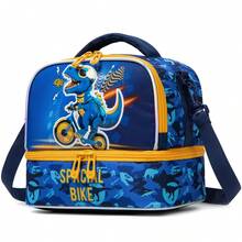 1pc Cute Toddler Boys' Sling Bag Insulated Lunch Cooler Bag, With Adjustable Strap For Shoulder Or Crossbody Wear - Boys Double Lunch Bag - View 4
