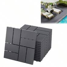 LILIIN Balcony Tiles, Anthracite, 11 Pieces - 1㎡, 30x30 Cm, Terrace Tiles With Wood Grain Look, Weatherproof With Drainage Function, Click Tiles Terrace, Weatherproof Slabs For Balcony, Twill / Straight - Anthracite - View 10