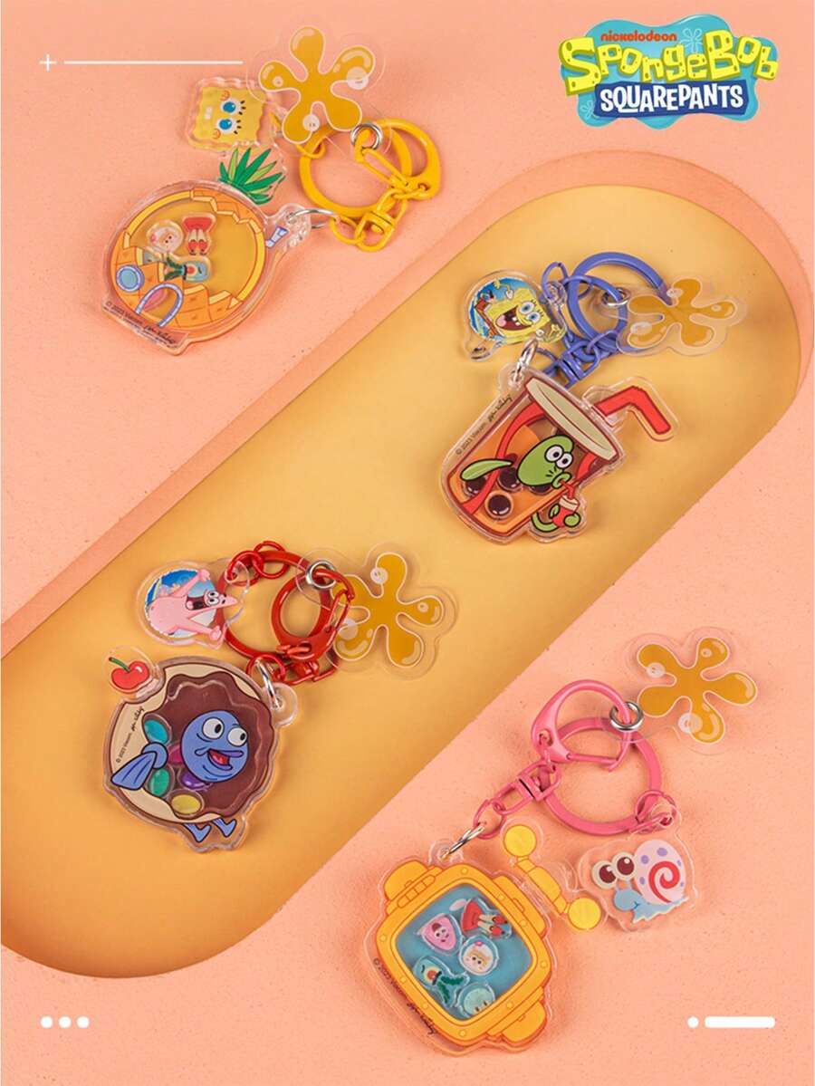 Nickelodeon 1PC  Officially Licensed  Keychain Blind Box Surprise Box DIY Cartoon Shaker Series Bags Mobile Phone Purse Key Fashion Accessories Cartoon Cute Style Decoration Collectibles Random One Christmas Party Gifts - SP-030291-4 - View 1