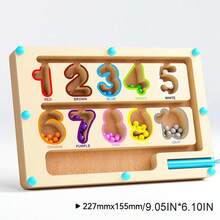 Wooden Kids' Number & Color Sorting Maze Toy - Early Learning Puzzle For Ages 3-6, Enhances Logic & Fine Motor Skills - Multicolor - View 9