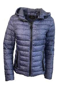 Women's Winter Coats Puffer Jacket Thicken Quilted Hooded Outerwear - Blue - View 3