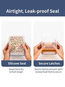 48pcs Sealed Food Storage Containers With LIDS - Lunch Boxes Ideal For Organizing And Storing Grains, Rice, Pasta, Tea, Nuts And Coffee Beans In A Kitchen Pantry - Can Be Used For Dishwasher Washing, Including Labels And Markers - Đen và trắng - Xem 7