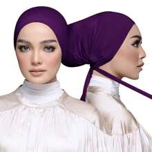 Awegeo Women's Middle Eastern-Style Turban Underscarf - Adjustable Tie-Back Head Wrap, Soft Breathable Casual Headscarf Cap For Daily Use, -Inspired Base Cover With Hair Protection