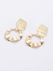 1 par de pendientes de acero inoxidable geométricos de moda para mujer para decoración diaria