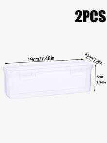 1/2 件大容量透明收纳盒、铅笔蜡笔文具便签收纳盒、DIY 工艺品工具箱、办公室学校桌面抽屉收纳用品 - 彩色 - 查看 19