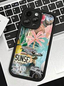 1 pieza Funda protectora de teléfono con absorción de golpes y antihuellas dactilares, con diseño gráfico de tortuga marina personalizada, de tacto premium y creativo, compatible con iPhone 16 Pro Max/16/16 Pro/16 Plus/15/15 Pro Max/15 Pro/11/12/13/14 Pro Max/11 Pro/11 Pro Max/12 Pro/12 Pro Max/13 Pro/13 Pro Max/14 Pro/14 Pro Max