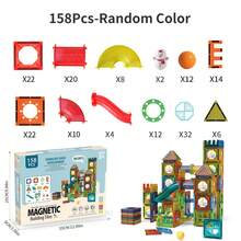 Children's Magnetic Marble Pipe Building Blocks, 3D Educational Building Block Toys, Magnetic Marble Runway Building Block Toys, Suitable For 3 4 5 6 7 8 Years Old Boys And Girls Toddler Magnetic Building Blocks Preschool Education STEM Learning Building - Multicolor - View 7