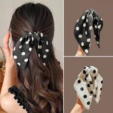1pc Polka Dot Bow Claw Clip, Tail Hair Clip For High Ponytails Fashion Hair Accessories