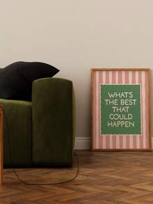 1 件，帆布挂画，带框，易于悬挂，装饰画，墙面艺术，海报，名言，复古，时尚有趣的少女墙面印刷，Y2K 励志名言粉色名言海报艺术，适用于卧室、走廊、大学宿舍、女生卧室，90 年代复古装饰