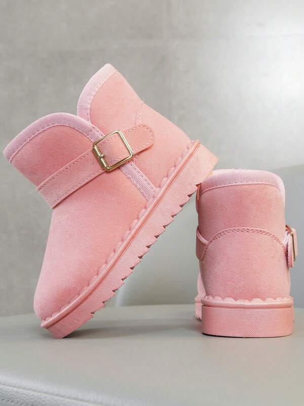 Purchasing Products: A Pair Of Fashionable Autumn And Winter New Plush Warm Girls' Thick-Soled Snow Boots, Suitable For Children Aged 3 To 15 To Wear When Going Out, Going To School Or On Vacation