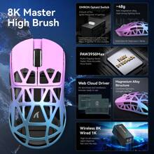 ATTACK SHARK ATTACK SHARK R2 kabellose Gaming-Maus, superleichte Magnesiumlegierung, PAW3950 42.000 DP optischer Sensor, 8.000 Hz Abtastrate, 2,4G/BT/Kabel programmierbare Maus für PC/Win Gamer