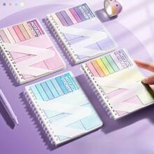 2 pièces/4 pièces Set de Note autocollante multifonctionnel, Note autocollante sandwich, bandes adhésives extensibles avec lignes, onglets adhésifs de style simpliste Ins, convient pour les agendas, les carnets de notes, les cahiers, les manuels scolaires, les calendriers, les fournitures scolaires et de bureau