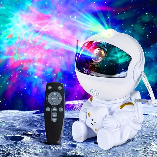 1pc Astronaut Starry Sky Projector Light, 360° Adjustable Nebula Projector Lamp With Remote Control (Batteries Not Included), Ideal For Adults, Home Party Ceiling Decoration, Great Gift