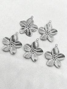 1pc/2pcs/5pcs Elegant Minimal Floral Decor 18K Gold Plated Stainless Steel Necklace Pendants For DIY Jewelry Accessories