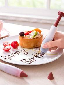 1PC/2/3PCS 蛋糕装饰笔、奶油绘画笔、烘焙喷嘴、烘焙刷、装饰笔、装饰工具、烘焙工具、厨房用品 - 紅色 - 查看 1