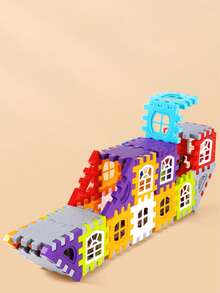 50/100/130pcs Colorful House Building Blocks, Large Blocks, Children's Room Decor House Blocks, Tabletop Game Enlightening Creative Toys, DIY Assembly Toys, Birthday Gift