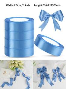 125 Yards/1 Inch Single-Sided 31-Color Solid Color Satin Ribbon Set, 125 Yards/1 Inch Wide Per Roll, Various Ribbons Suitable For Gift Wrapping, Christmas, Weddings, Parties, Flower Decorations
