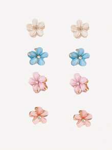 8/12pcs Delicate Flower Mini Small Hair Clips, Sweet Side Bangs Hair Clips Hairpins Hair Accessories