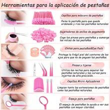 Kit De Extensiones De Pestañas Profesional Kit Pestañas Con Molde Y Cola Color Rosa Kit Maquillaje Kit Para Pestañas De Práctica Profesional Extensión Mink 1x1 Cepillo Para Cejas Parches Para Pestañas - Multicolor - Ver 4