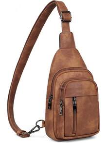 MASINTOR Sling Bag Women - Crossbody Bags Fanny Pack With Vegan Leather - Adjustable Sling Backack Travel Mocha Brown - Mocha Coffee - View 8