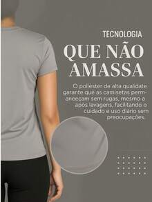 Camiseta Fitness Feminina Academia Dry Fit Lisa Proteção Solar UV Térmica Treino Musculação Academia - Azul Marinho - Visão 6