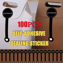 [Customized]1 Customizable Product Packaging Sealing Sticker, Suitable For Popcorn Cake Boxes And Baking Packaging. Black Matte Polka Dot Sealing Stickers - Black - View 10