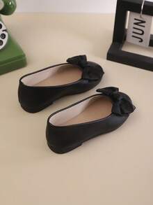1 par de zapatos planos casuales con lazo, estilo mocasín adecuados para todas las estaciones, para niñas en primavera/otoño - Negro - Ver 6