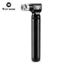 WEST BIKING Bicycle Pump Portable Mini High Pressure Mountain Road Bike Aluminum Alloy Small Emergency Inflatable Cylinder