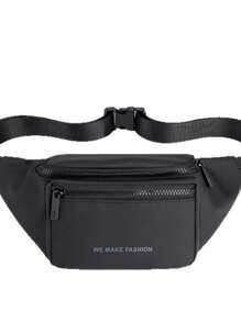 Bolsa de cintura para hombres - Impermeable y de gran capacidad, diseño minimalista y elegante, materiales duraderos para uso en todo tipo de clima, correas ajustables para un uso cómodo, adecuado para el transporte diario, aventuras de viaje. Puede ser un regalo perfecto para el Día del Padre.