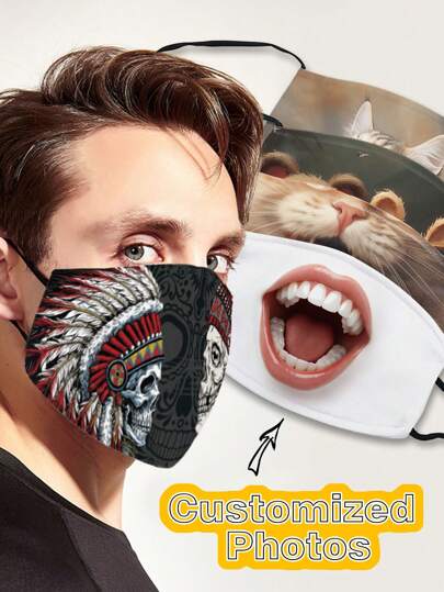 1 Customized Photo Mask, Personalized Art Mask, Creative And Funny Mask. Custom Photo Mask Is Suitable For Valentine's Day Gifts, Father's Day Gifts, Mother's Day Gifts, Graduation Gifts, Party Gifts, Commemorative Gifts, Gifts For Fathers, Mothers, Sons, Daughters, Classmates, Friends, And Couples. It Is Suitable For Indoor, Outdoor, And Daily Use
