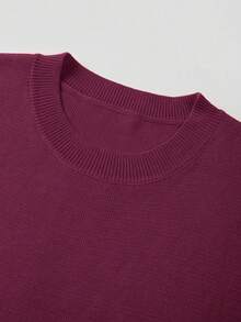 FOR BEAUTY Women's Knit Sleeveless Tank Top, Casual Minimalist Style, Solid Color, Back To School Essential, Spring/Summer - Burgundy - View 9