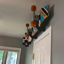 Skateboard Wall Mount Display Rack Skateboard Wall Rack Display Rack Hanging Rack Skateboard Wall Mount Wall Mounted Metal Hanger 1 Pair For Women Storage Organizer Travel Essentials Back To School Dormitory Storage