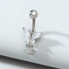 1 pièce Anneau de nombril en acier inoxydable 316 avec strass, bijou de piercing de bouton de ventre personnalisé