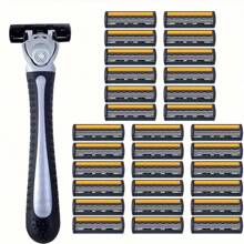 Premium Men's Razor With 3-Layer Stainless Steel Blades, Manual Razor Replacement Head, Gift For Father's Day, Christmas, Mother's Day