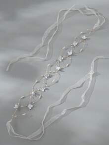 1件几何图案波西米亚风铜丝编织发箍，浪漫新娘/伴娘发饰，情人节配饰