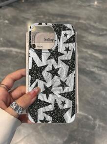 1 Stück neuer funkelnder Sternblumen Muster Stoßfester TPU Schutzhülle kompatibel mit Apple 16 Pro Max / 15 / 14 Plus / 13 / 12 / 11 / XR / XS Max / 7 / 8 Plus
