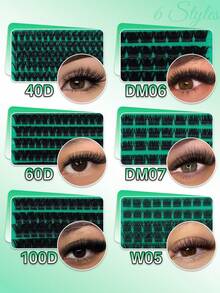 Lashsun 1170pcs D Curl High Capacity Lashes Kit, 9 Styles Mixed Length Lash Volume&Fluffy Eyelash Clusters Kit Comes With Bond&Seal, Lash Remover, Lash Brush,Headband Wristband And Tweezers - màu đen - Xem 4