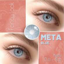 Lalens Lentes de contacto de uso anual de la Colección Meta de Lalens - 1 par de lentes de contacto grises y blancos para agrandar naturalmente los ojos y para maquillaje de ojos