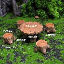 5 Pcs Fairy Garden Accessories Outdoor Miniature Table And Chairs Set Mini Resin Furniture Ornaments Kit Micro Landscape Decor For DIY Craft Gift Dollhouse Succulents Home Decoration
