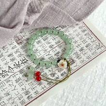 1 Pc Crystal Beads Bracelet, Delicate Princess-Style Minimalist Design, Sweet Girl Vibe, Matching Friendship Bracelet