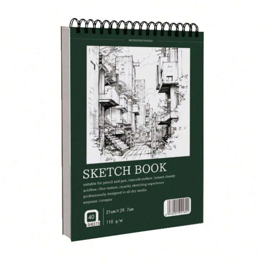 9 X 12 Inches Sketch Book, Top Spiral Bound Sketch Pad, 1 Pack 40-Sheets (68lb/100gsm), Acid Free Art Sketchbook Artistic Drawing Painting Writing Paper For Adults Beginners Artists,For School Supplies,Back To School