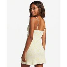 Women's Sunny Garden Daisey Floral Rib Knit A-Line Fit Mini Dress - Sunbeam (Yellow) - View 3