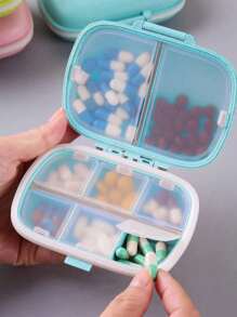 1 pièce Boîte à médicaments portable imperméable et étanche à l'humidité avec 8 compartiments, mini trousse de premiers soins de voyage, boîte de rangement pour pilules multifonctionnelle et résistante aux intempéries, convient pour le camping, la randonnée, la pêche et l'escalade en plein air